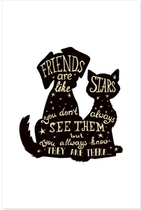 Friends are Like Stars Poster 24x36 - white