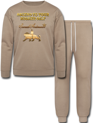 Ascend To Your Higher Self  Lounge Wear Set - tan